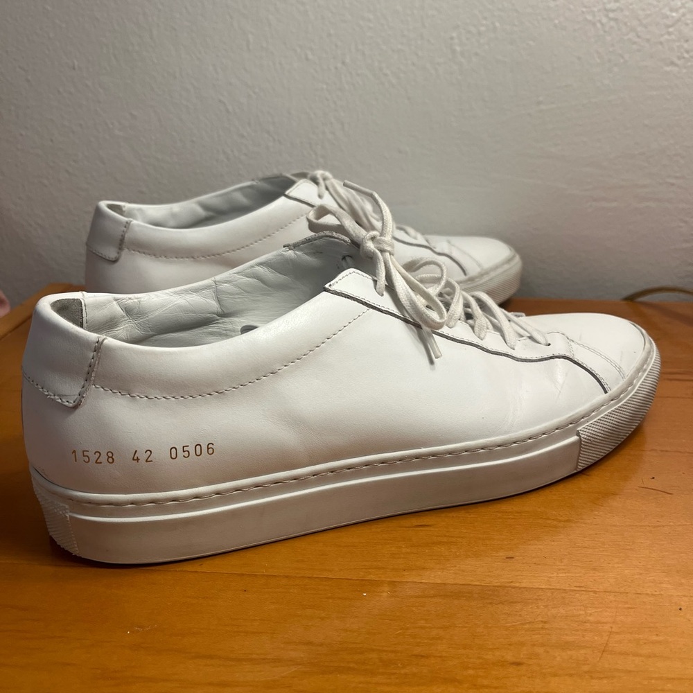 Men’s Common Projects white shoes low